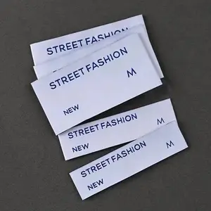 Özel ad pembe giysi etiketleri uç kat ısı mühür dokuma kumaş giyim için özel etiket etiketleri