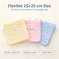 Serviettes en coton pur 6 couches ChamXue, lingettes en mousseline ultra douces et absorbantes, lingettes de bain pour le visage et le corps, soin quotidien pour peaux délicates