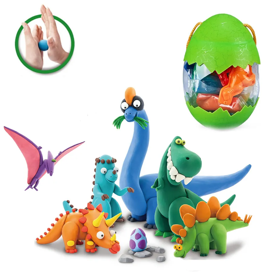 Großhandel DIY Art Craft Farbe Schlamm Kunststoff Dinosaurier Form Spielteig Polymer Clay für Kinder