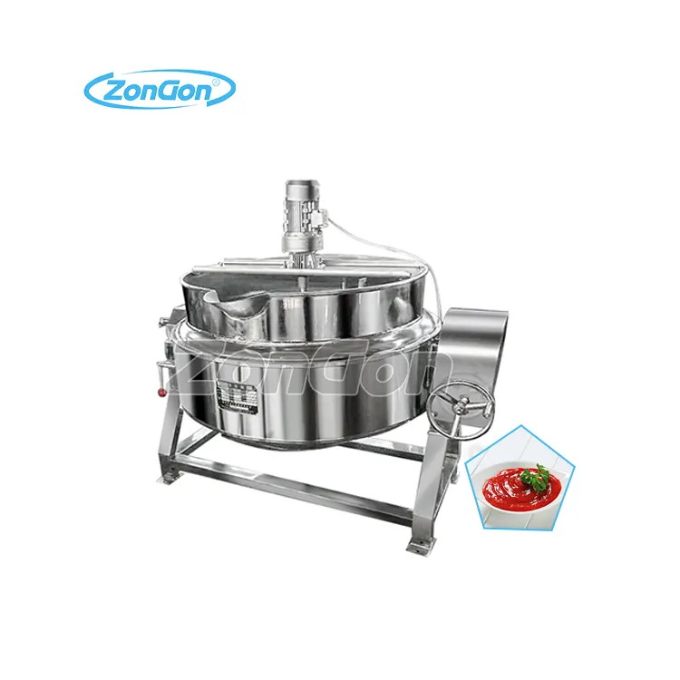 Industrial Automatic Cooking Mixer Machine/Gas Cooker Mixer/Hot Sauce Jacket Kettle with Mixer Cook Machine