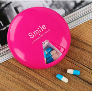 热卖圆形口袋药丸盒，带定制标志药丸盒收纳器7天旅行药丸盒 - Product Image 2