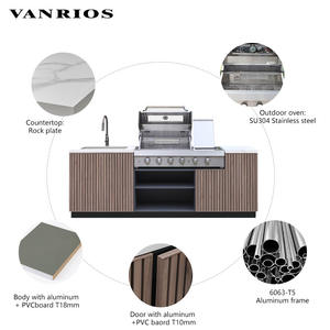 Summer Aluminum Modular Modern Cabinet Bbq Pizza Oven Island Storage Box Camping Outdoor Kitchen Furniture Set with <strong>Grill</strong> - Product Image 5