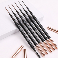 Crayon à sourcils ultra-mince personnalisé 6 couleurs de marque privée Rotation à double tête Crayon à sourcils imperméable et non amovible