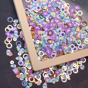 Confettis en argile polymère Candy Corn en vrac, en forme de cœur creux, d'anneau et d'enveloppe, tranches d'argile souple, pour décoration de table et de fête - Product Image 3