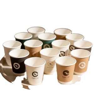 Gobelets en papier jetables à double paroi écologiques de différentes tailles (8 oz, 12 oz, 16 oz) pour café, chocolat, jus - Product Image 1