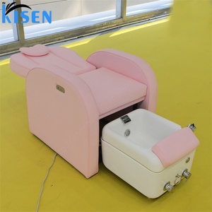 KISEN Luxury Modern Pink Pedicure Chair with Massage & Electric Foot Bath Adjustable Spa Salon Furniture for Spa - Product Image 3