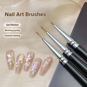 Kit de 3 pinceaux à ongles en nylon de style japonais pour liner, coloration, sculpture, gel UV, manucure - Product Image 3