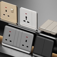 Interruptores de Pared Estándar del Reino Unido de 13A 250V, Panel de Interruptores Eléctricos Multicolor, Nuevo, con Interruptor de 1/2 Vía, 1/2/3/4 Botones para el Hogar, Envío Gratis L6