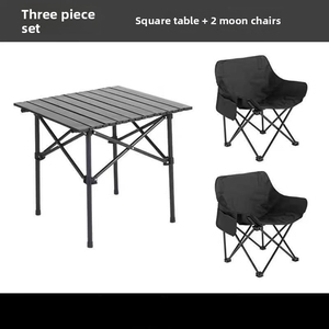 โต๊ะพับโลหะแบบพกพา E-RIKE รุ่น Heavy Duty Ultralight พร้อมชุดเก้าอี้พับสำหรับตั้งแคมป์และกิจกรรมกลางแจ้ง - Product Image 5