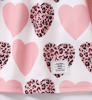 Nouveau design personnalisé mignon enfant fille robe en gros imprimé coeur léopard manches 100% coton bambou pyjama vêtements pour enfants