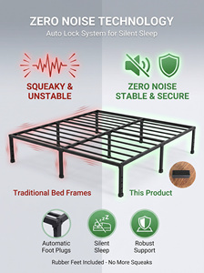 Heavy Duty Metal <strong>Bed</strong> <strong>Frame</strong> 3500lbs Steel <strong>Platform</strong> <strong>Bed</strong> Base Easy Assembly No Box Spring Required Factory Direct - Product Image 6