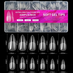 600 faux ongles à presser, couvrance totale, formes Stiletto, Amande, Carré, Cercueil, French, pour extension en gel - Product Image 6
