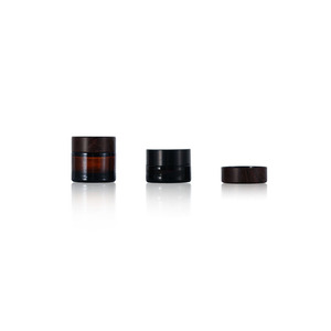 Pot cosmétique de luxe en verre ambré avec couvercle blanc sécurisé pour <span class=keywords><strong>hydratant</strong></span> visage, baume à <span class=keywords><strong>lèvres</strong></span>, échantillon de voyage 5g - Product Image 4