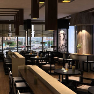 Design de café-restaurant de style urbain, ambiance élégante de la décoration intérieure du café - Product Image 1