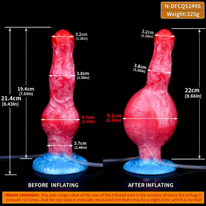 Consolador ZRX Suave de Perro/Lobo Inflable con Nudo Grande, Función de Eyaculación y Ventosa Fuerte, Juguete Sexual y Plug Anal para Hombres y Mujeres - Product Image 4