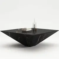Design moderno soggiorno nordico mobile tavolo centrale in pietra diamanti piramide invertita cubo bianco nero divano in marmo tavolino