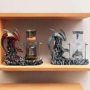 Nouvelle bataille <span class=keywords><strong>Dragon</strong></span> <span class=keywords><strong>sablier</strong></span> DRB003 Pterosauria Sculpture résine artisanat ornements minuterie de bureau - Product Image 1