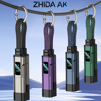 Nouvelle Tendance Câble de Recharge et de Transfert de Données Rapide 4-en-1 en Alliage de Zinc avec Affichage Numérique E-Marker 65W 480Mbps et Lanière Courte pour Porte-clés