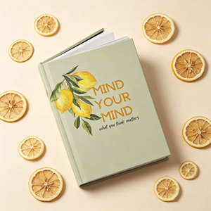 Mind Your Mind Hardcover Diary With Lemon Design Green Cover Sewing Binding Digital Printing Gift Journal - Product Image 3