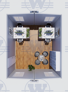 Maison conteneur extensible en gros avec 2 chambres, fabriquée en Chine, en acier et panneaux sandwich, pour usage résidentiel ou bureautique - Product Image 3