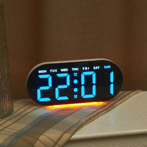 Nuevo <span class=keywords><strong>Reloj</strong></span> Despertador Multifuncional, Luz Ambiental LED, Pantalla Grande, <span class=keywords><strong>Reloj</strong></span> de Noche - Product Image 3