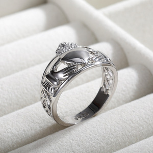Anello Classico a Forma di Cuore, Gioiello Romantico Aperto per Outfit Quotidiani e Feste, Accessorio Regalo - Product Image 6