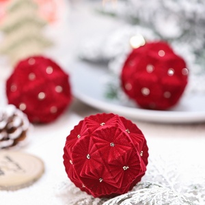 Décorations de Noël pour la maison, ornements suspendus, boules floquées en plastique, pendentifs faits à la main, écologiques, DIY, colorés, 12 pièces/ensemble - Product Image 4