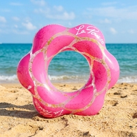 Flotteurs de piscine gonflables en PVC écologiques portables pour enfants, design en forme de pétales de fleurs