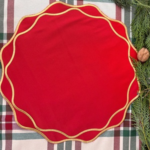 Christmas Tablecloth Pure Flax Fabric 45*45cm Embroidered Edge Placemat Dining <b>Table</b> <b>Cloth</b> <b>Linen</b> Napkins for Festival - Product Image 3