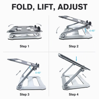 Support pour ordinateur portable SMONAMA P77 en métal, en alliage d'aluminium, portable, ergonomique, pliable, réglable