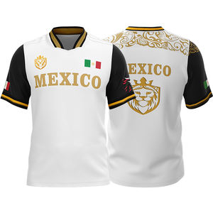 Maillot de football personnalisé du Mexique, impression par transfert thermique, short d'équipe nationale personnalisé, 100% polyester, confortable pour les équipes sportives - Product Image 4