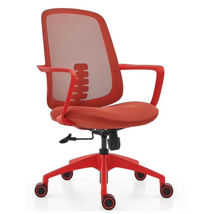 ShiDi muebles de oficina de tela roja invitado personal silla de oficina ergonómica ejecutiva giratoria silla de malla