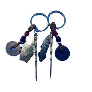 Llavero de cuerda marrón con monedas de los Cinco Emperadores de latón, accesorios de monedas de cobre con cuerda amarilla, colgante para coche, adorno portátil, regalo creativo - Product Image 5