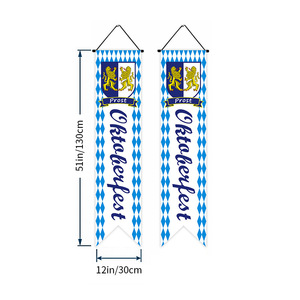 Su misura triangolare stringa bandiere decorazione distici bandiera bavarese sfondo parete appesa bandiera decorazione esterna per Oktoberfest - Product Image 1