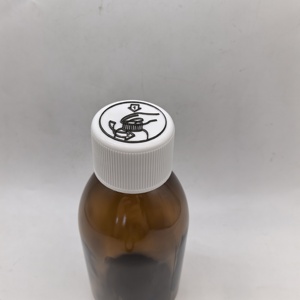 Bouchon CRC à fermeture résistante aux enfants en plastique nervuré de 28 mm, impression noire, à pression, pour flacons cosmétiques - Product Image 6