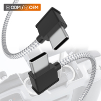 Cable USB-C Trenzado de Nailon en Ángulo Recto Personalizado de 0.15M con Conductor de Cobre Puro, Carga Rápida de 60W para Controlador de Drones
