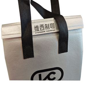 Bolsa Térmica Reutilizable de Alta Calidad, Plateada, No Tejida, para Entrega de Alimentos y Bebidas, Bolsa de Almuerzo Aislada con Logotipo Personalizado - Product Image 3
