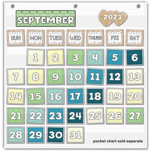 Calendario mensual de bolsillo para el aula, tarjetas de 2.75 x 2.75, gestión del tiempo, regreso a clases, diseño moderno - Product Image 6
