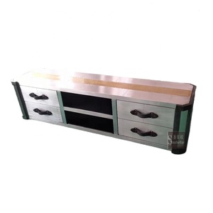 Mueble de TV de Aviación, Mueble de Aluminio Metálico Industrial <span class=keywords><strong>para</strong></span> Sala de Estar, Mueble Auxiliar <span class=keywords><strong>para</strong></span> <span class=keywords><strong>Televisión</strong></span>, Mueble de Exhibición de Medios con Diseño de Avión - Product Image 4