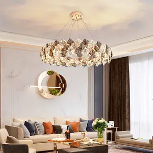 2023 французская Современная креативная Роскошная дымчато-серая Хрустальная Потолочная люстра для гостиной, столовой, спальни