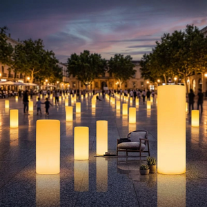 <span class=keywords><strong>Lampadaire</strong></span> LED d'extérieur cylindrique, luminaire décoratif pour pelouse, lampe d'ambiance carrée pour parc, arrangement paysager - Product Image 1