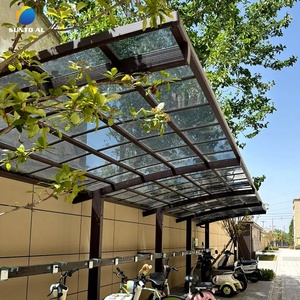 Auvent de balcon personnalisable SUNTO, pergola, résistant à la chaleur, ignifuge, imperméable, en alliage d'aluminium, auvent de terrasse pour <span class=keywords><strong>2</strong></span> <span class=keywords><strong>voitures</strong></span>, <span class=keywords><strong>garage</strong></span> - Product Image 1