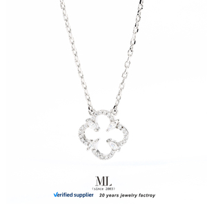 Mylove 2025 nuevos productos plata 925 joyería niña regalo <span class=keywords><strong>20</strong></span> trébol flor collar circón colgante para mujer - Product Image 1