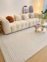 Tapis de chambre entière personnalisé de style nordique, haute qualité, couleur unie, silencieux, tapis de luxe léger