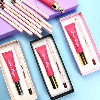 Kit Maquillage Lèvres Végan 2-en-1 en Gros : Huile à Lèvres Hydratante Changeante de Couleur et Crayon à Lèvres Haute Pigmentation en Tube Souple