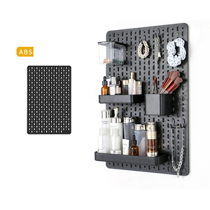 आधुनिक diy एब्स प्लास्टिक पेगबोर्ड हुक सामान प्रदर्शन दीवार शेल्फ भंडारण आयोजक किट एकल चमकदार फिनिश - Product Image 6