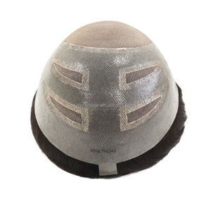 Versalite-Off Zwart Duurzaam Fijn Mono Polyhuid Franse Kant 30Mm Golf 130% Dichtheid Haarprothese Kale Mannen 6 Inch Toupetje - Product Image 1