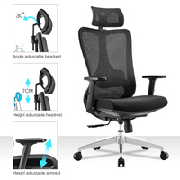 Chaises de bureau exécutives ergonomiques de luxe de PDG de maille de directeur de pivot d'ordinateur avec le soutien lombaire