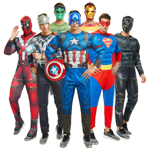 Costume Muscolare da Supereroe in Cotone per Adulti, Iron Man, Spider-Man, Thor, per Uomo, Halloween, TV e Cinema - Product Image 1