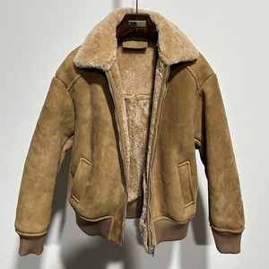 Luxury Designer Winter Shearling <b>Jacket</b> <b>Men</b> Thick Lambskin <b>Fur</b> Coat Warm Sheepskin Wool Knit Trim Casual Outerwear M-3XL - Product Image 2